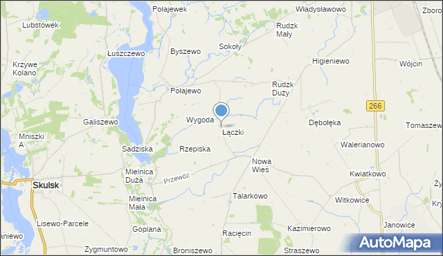 mapa Łączki, Łączki gmina Piotrków Kujawski na mapie Targeo